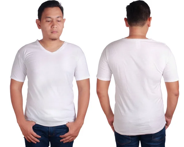 Шаблон белой V-образной рубашки — стоковое фото