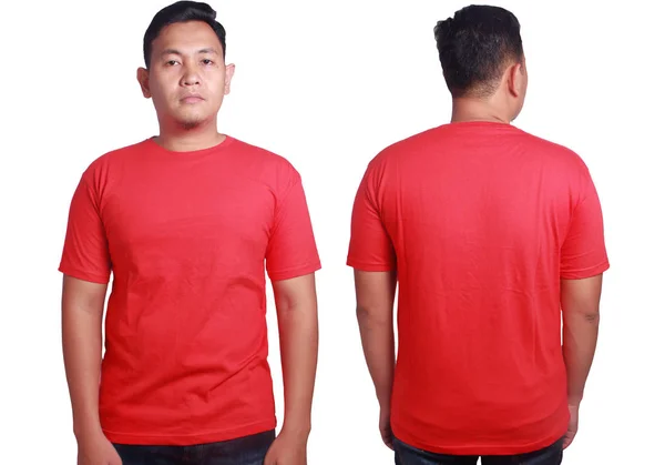 Rood shirt mockup sjabloon — Stockfoto