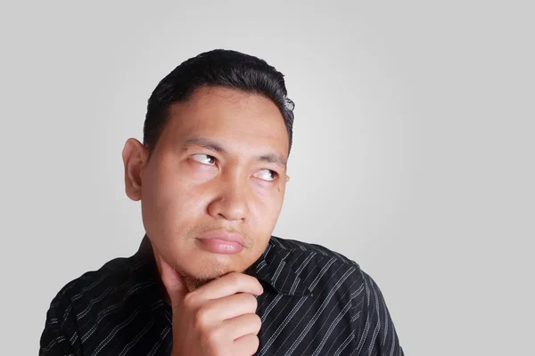 Funny Asian Man Thinking — Stock Photo, Image