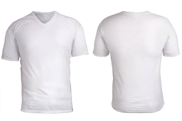 White v-neck shirt mockup template — Stock Photo, Image