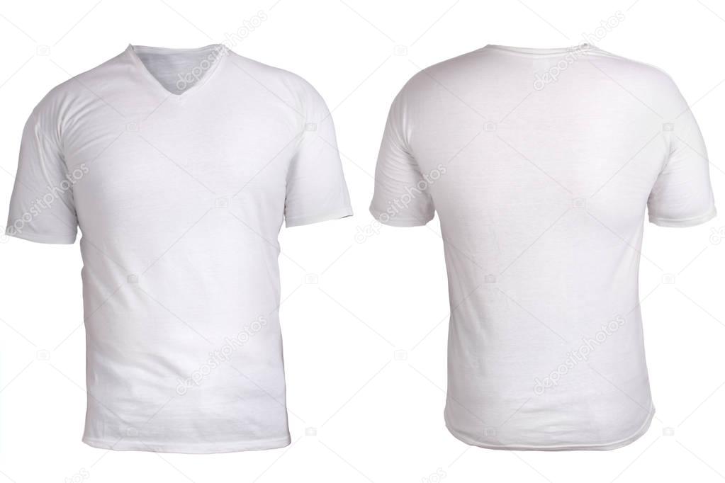 Download Белый v-образным вырезом рубашку макет шаблона — Стоковое фото © airdone #178735064