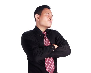 kızgın işadamı üzerinde beyaz izole