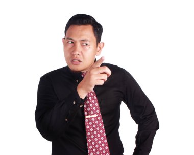 kızgın işadamı üzerinde beyaz izole