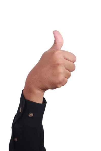 Thumb up sinal isolado no branco — Fotografia de Stock