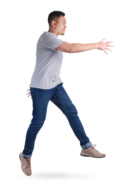 Levitatie. Jonge Aziatische man springen dansen wandelen — Stockfoto