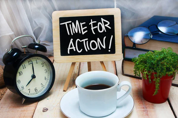 Time For Action. Motivational Text — Stock Photo, Image