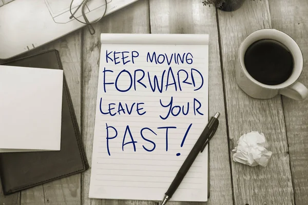 Keep Moving Forward. Motivational Text