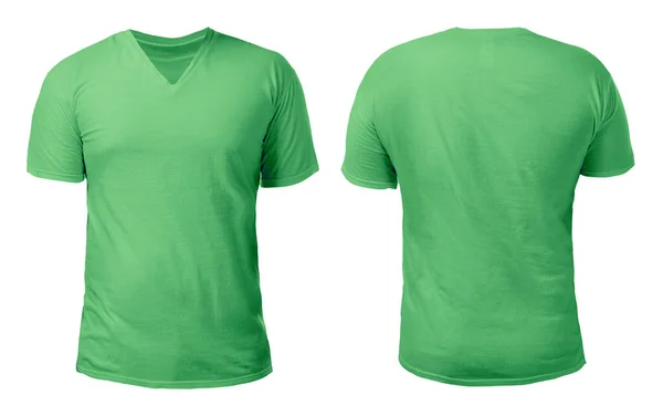 Шаблон зелёной рубашки V-Neck — стоковое фото