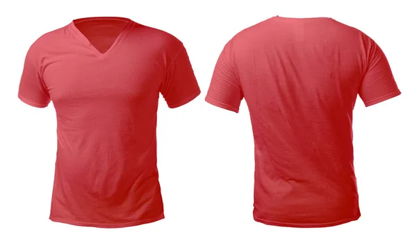 Шаблон рубашки Red V-Neck — стоковое фото