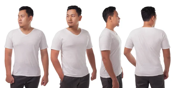 White V-Neck Shirt Design Template — Stock Photo, Image