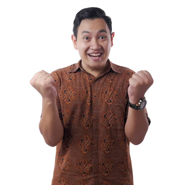 Förvånad över lycklig asiatisk Man — Stockfoto