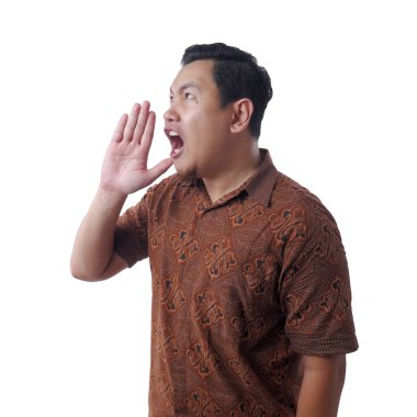 Adam Çığlık atan Yan Görünüm