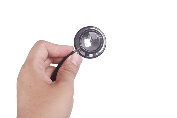 Stetoscopio a mano medico isolato su bianco — Foto Stock