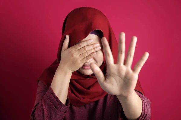 Muszlim nő így stop gesztus — Stock Fotó