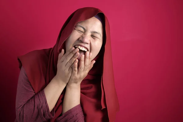 Muslim Lady laugh Happily Expression — ストック写真