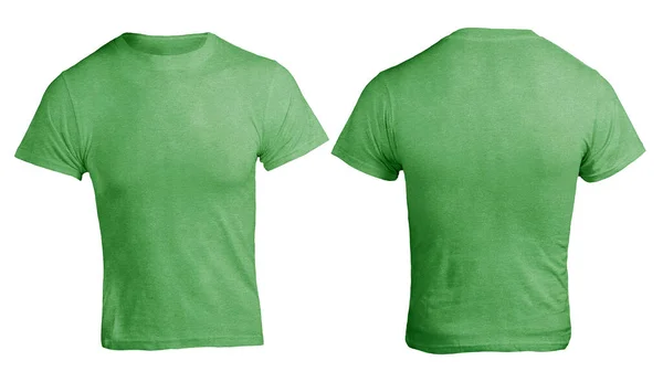 Green Heather Color Shirt Mock Front Back View Isolated Plain — Stock Photo, Image