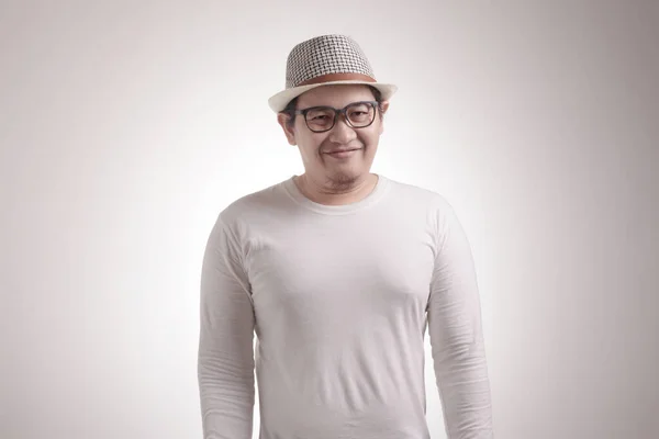 Porträtt Rolig Söt Asiatisk Man Leende Skratta Närbild Headshot Porträtt — Stockfoto