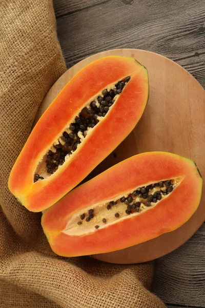 Papaya Sliced Delicious Fresh Exotic Healthy Fruits Close Image Papaya — Stock Photo, Image