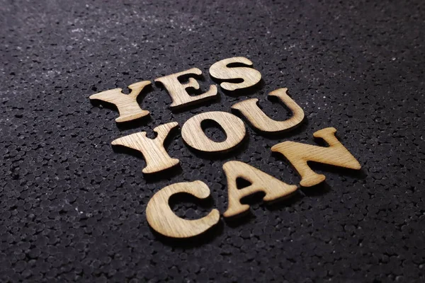 Sim Você Pode Negócios Motivacional Inspirações Citações Palavras Tipografia Lettering — Fotografia de Stock