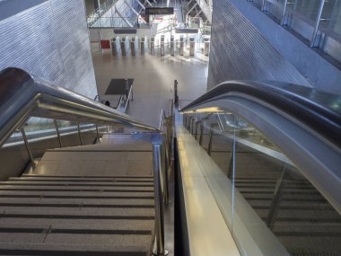 Bilbao, Bask Ülkesi, İspanya, Ekim, 08, 2017, istasyon ve erişim Bilbao Metro