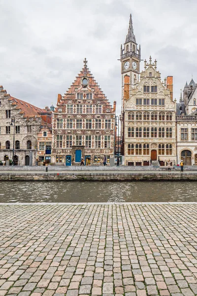Guild Houses Ghent Canal — Stock Photo, Image