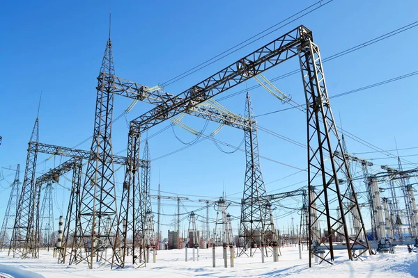 Subestações elétricas Sibéria — Fotografia de Stock