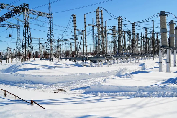 Subestações elétricas Sibéria — Fotografia de Stock