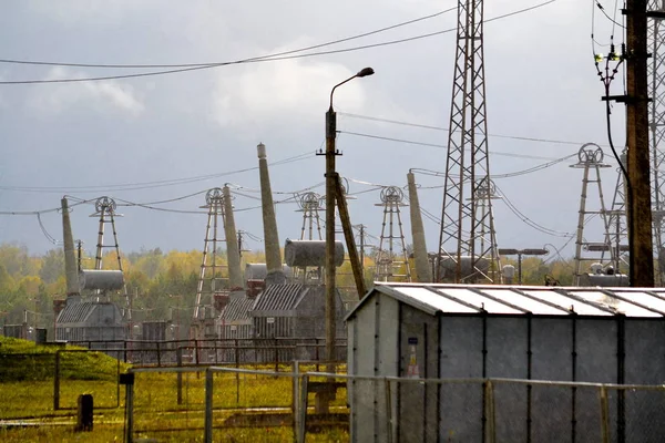 Sous Stations Électriques Alimentent Toute Région Actuelle Sibérie — Photo