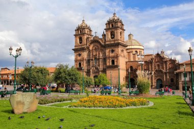 CUSCO, PERU - JANUARY 20: Iglesia de la Compania de Jesus on Pla