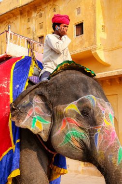 Amber, Hindistan - 13 Kasım: Kimliği belirsiz sürmek YYK dekore edilmiş