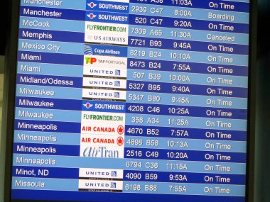 Denver, Amerika Birleşik Devletleri - 25 Şubat: Yakından uçuşlar zamanlamada görünümünü 