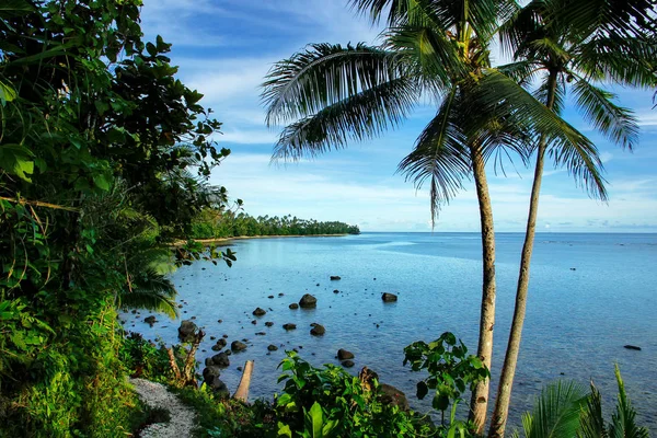 Uitzicht op de Oceaan langs Lavena ribben lopen op Taveuni Island, Fiji — Stockfoto