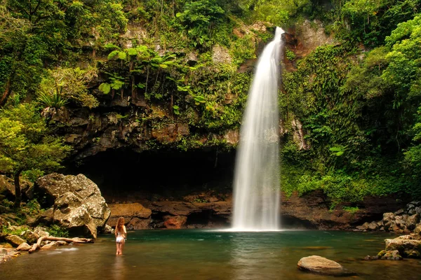 Cachoeiras Lower Tavoro em Bouma National Heritage Park, Taveuni — Fotografia de Stock
