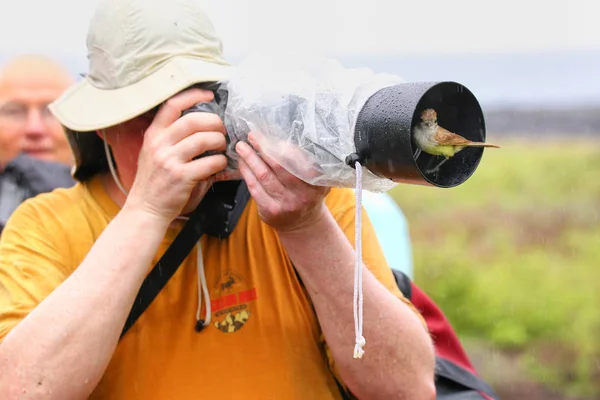 ISOLA DI SANTIAGO, ECUADOR - 22 APRILE: Amichevole pesca al volo alle Galapagos — Foto Stock