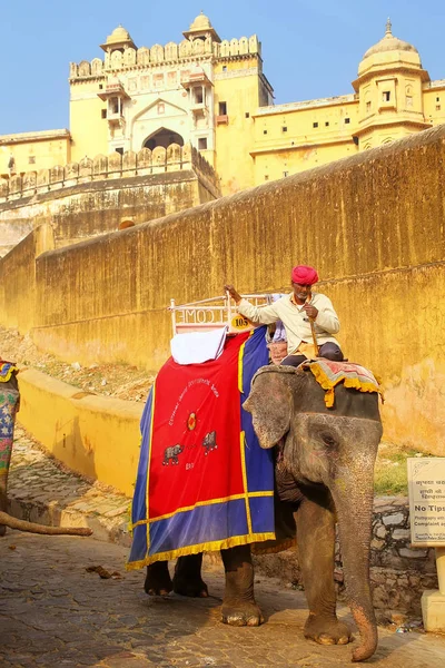 Bernstein, Indien - 13. November: Unbekannter reitet mit geschmücktem Auto — Stockfoto