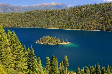 Fannette Island in Emerald Bay at Lake Tahoe, California, USA clipart