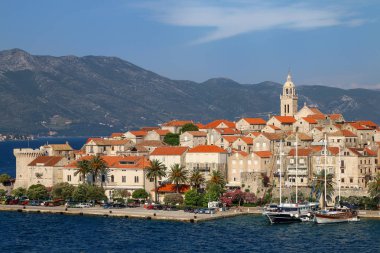 Hırvatistan 'ın Korcula Eski Kasabası Manzarası