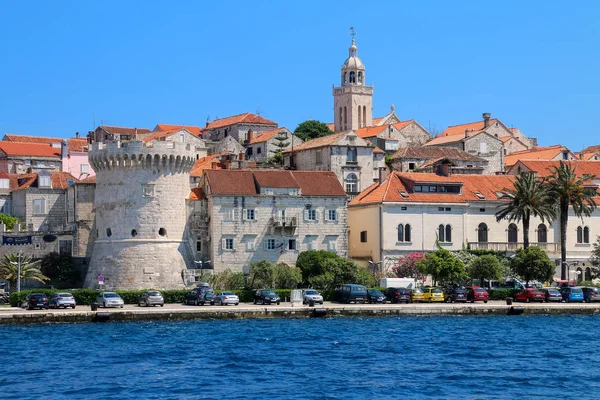 Pohled na Staré Město Korčula, Chorvatsko — Stock fotografie