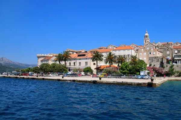 Molo di Korcula centro storico, Croazia — Foto Stock