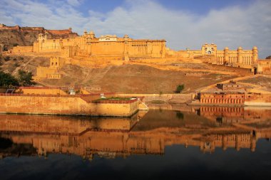 Amber Fort reflected in Maota Lake near Jaipur, Rajasthan, India clipart