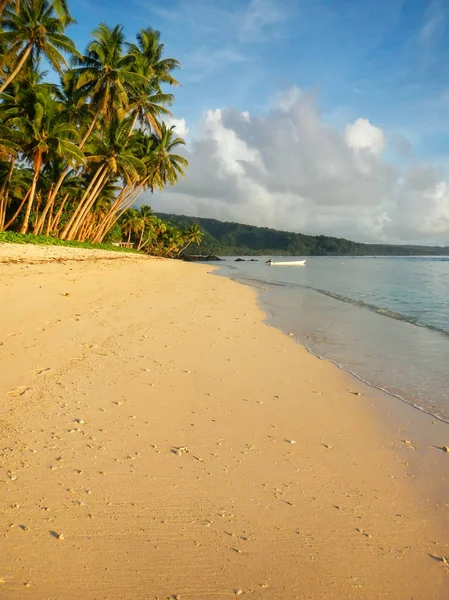 Praia de areia na aldeia de Lavena na Ilha Taveuni, Fiji — Fotografia de Stock