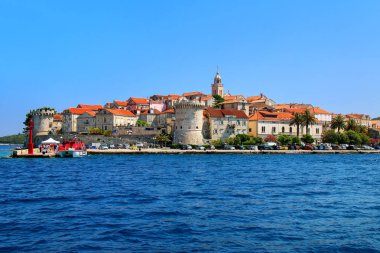 Hırvatistan 'ın Korcula Eski Kasabası Manzarası