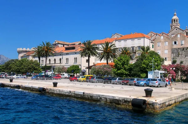 Pier of Korcula cidade velha, Croácia — Fotografia de Stock