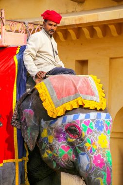 Amber, Hindistan - 13 Kasım: Kimliği belirsiz sürmek YYK dekore edilmiş