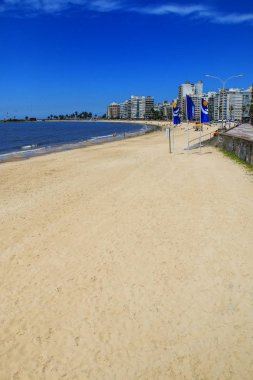 Pocitos plaj Montevide Rio de la Plata kıyısında boyunca