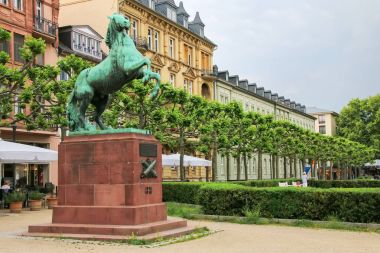 Waterloo Obelisk on Luisenplatz square in Wiesbaden, Hesse, Germ