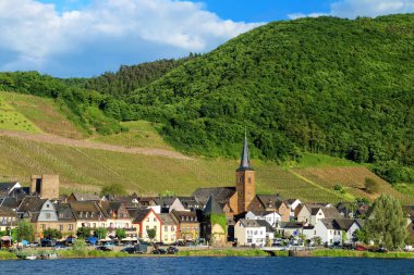 Alken town on Moselle River in Rhineland-Palatinate, Germany. clipart