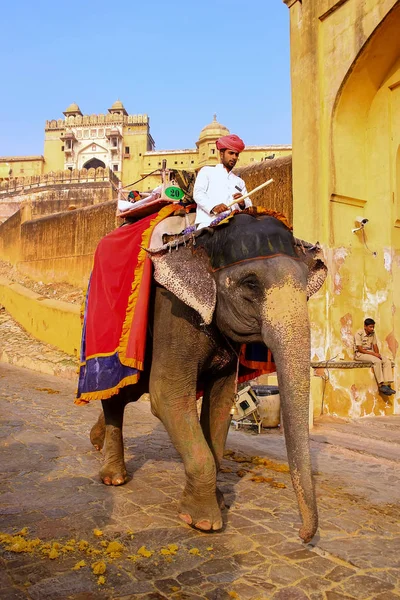 AMBER, INDIA - 13 DE NOVIEMBRE: Paseos no identificados condecorados ele — Foto de Stock