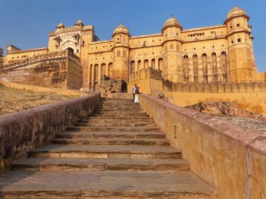 Amber, Hindistan - 13 Kasım: Merdiven Amber Fort üzerinde 13 Kasım için,