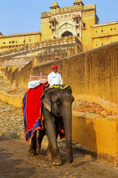 Bernstein, Indien - 13. November: Unbekannter reitet mit geschmücktem Auto — Stockfoto